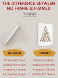 Framed and unframed options for the toilet roll Christmas tree canvas poster