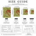 Canvas poster size guide for abstract red shoe and green zebra stripe artwork