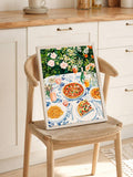 Vibrant Summer Floral Garden Picnic Pasta & Pizza Canvas Poster