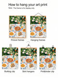 Vibrant Summer Floral Garden Picnic Pasta & Pizza Canvas Poster