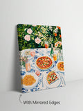 Vibrant Summer Floral Garden Picnic Pasta & Pizza Canvas Poster