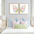 Watercolor Pink Butterfly Preppy Abstract Wings Minimalist Canvas Poster 
