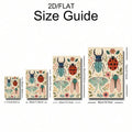 Canvas poster size guide showing the colorful beetle ladybug and moth artwork