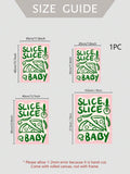 Size guide for unframed Slice Slice Baby pizza canvas poster in four dimensions