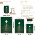 Jade moon reflection canvas poster showing unframed and framed home decor presentation