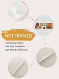 Rolled unframed botanical canvas with PVC core packaging and canvas texture