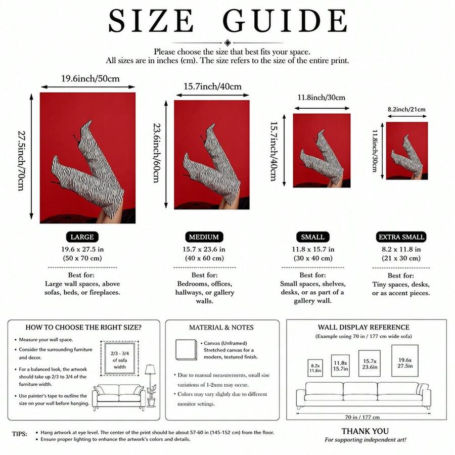 Zebra Striped High Heels Boots Red Background Fashion Photography Canvas Poster
