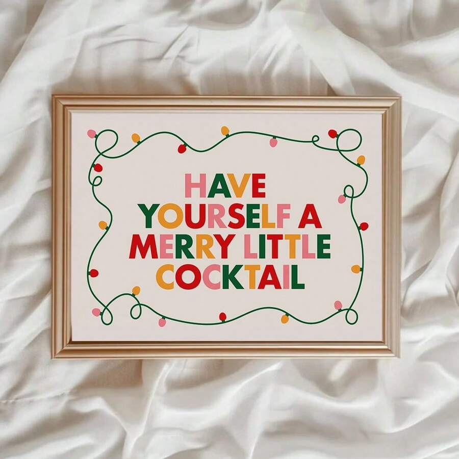 Have Yourself A Merry Little Cocktail holiday typography wall art