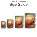 Boho Arch Desert Canyon Landscape Terracotta Sunset Canvas Poster Set