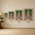 Size comparison for Chinoiserie tiger fountain canvas poster from 20 by 30 to 50 by 70 centimeters