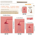 Size guide for pink showerhead canvas in multiple dimensions