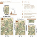 Canvas poster size guide showing Japanese landscape artwork print options