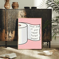 Size guide for funny toilet paper bathroom canvas poster display options