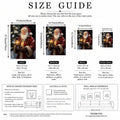 Size guide for Santa lantern canvas poster with four available artwork dimensions
