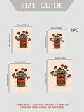 Size guide for unframed jalapeños can flower canvas poster in four dimensions