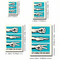 Rock paper scissors poster size guide with canvas and framed options