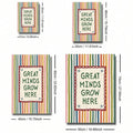 Size guide showing classroom poster dimensions and canvas, framed, and hanging options