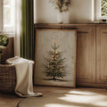 Add cozy holiday charm with a rustic fir tree Christmas Canvas Poster, perfect for neutral farmhouse decor, country homes, and winter interiors.