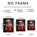 Unframed size guide for the Santa owl canvas in three dimensions