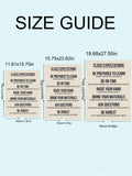Size guide for classroom expectations canvas poster
