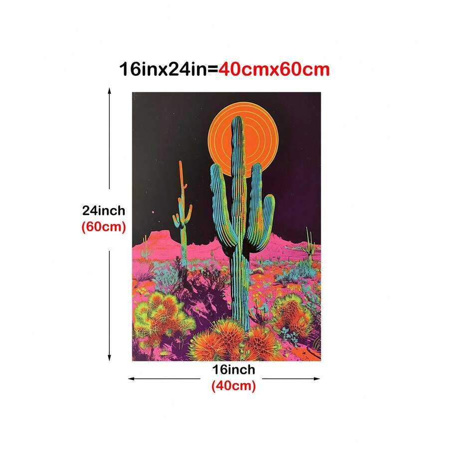 Size guide for pop art cactus poster in 40 by 60 centimeter format