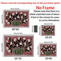 Size guide for spring floral canvas poster showing available unframed canvas dimensions