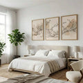 Neutral Botanical Japandi Beige Olive Green Japanese Nordic Canvas Poster Set 
