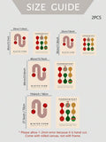 Size guide for two-piece geometric Christmas canvas posters