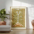 Earthy Wildflower Moon Phases Boho Botanical Canvas Poster 