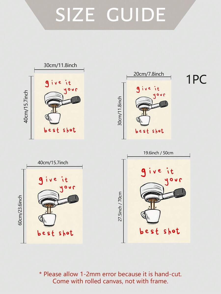"Give It Your Best Shot" Funny Coffee Portafilter Kitchen Canvas Poster 