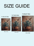 Size guide comparing three portrait dimensions for the hummingbird agave print