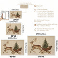 Size guide showing landscape reindeer sleigh canvas in four dimensions