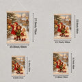 Size guide for vintage Christmas canvas poster with available dimensions