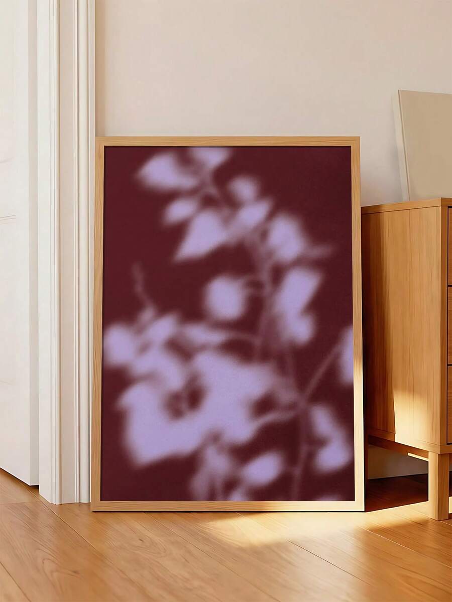 Vintage Mid-Century Botanical Shadow Plant Silhouette Canvas Poster 