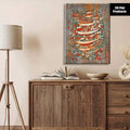 Persian Calligraphy on Ornate Textile Background Canvas Poster