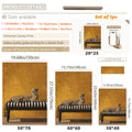Dark Academia Vintage Leopard on Striped Bench Canvas Poster