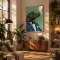 Quirky Surreal Minimalist Crocodile Animal Canvas Poster