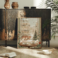 Vintage Snowy Paris Winter City Window View Christmas Canvas Poster 