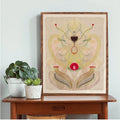 Abstract Bohemian Pastel Watercolor Moth & Botanical Canvas Poster 
