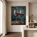 Leopard wine glass artwork displayed in a modern kitchen