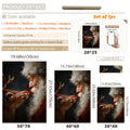 Size guide showing Santa and Rudolph canvas in several available dimensions