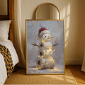 Funny Vintage Toilet Paper Snowman Christmas Canvas Poster 