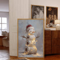 Funny Vintage Toilet Paper Snowman Christmas Canvas Poster 