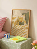 Cute Reading Yellow Duck Cartoon Canvas Poster 