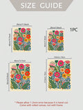 Size guide showing four dimensions of the botanical canvas