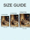 Size guide for donkey print with several dimensions