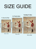 Canvas size guide showing available dimensions for ballerina and nutcracker wall art