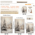 Vintage Winter Castle Snow Scene Christmas Canvas Poster