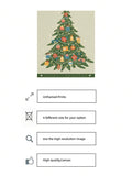 Unframed Christmas tree print size guide showing four size options