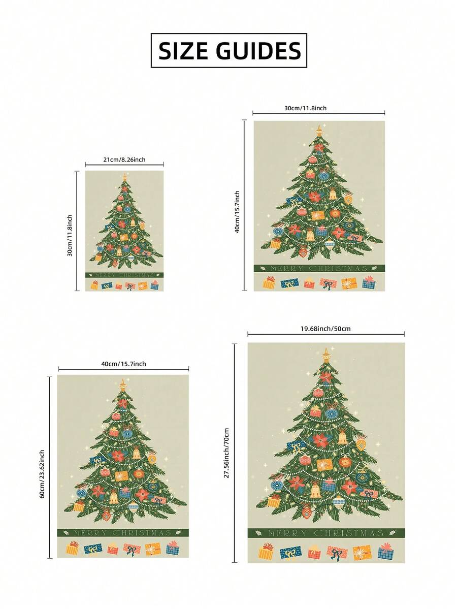 Christmas tree canvas display options with clips and skirt hanger examples